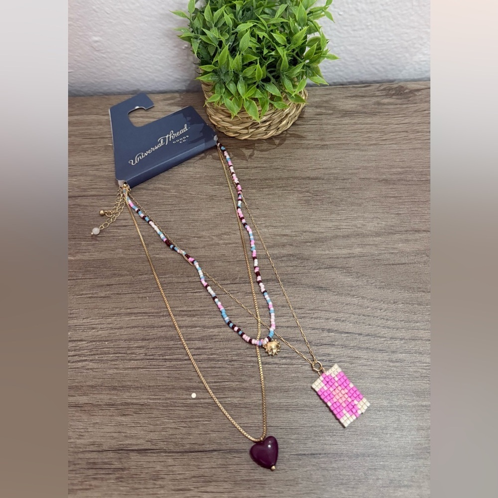 Universal Thread Colorful Beaded Necklace